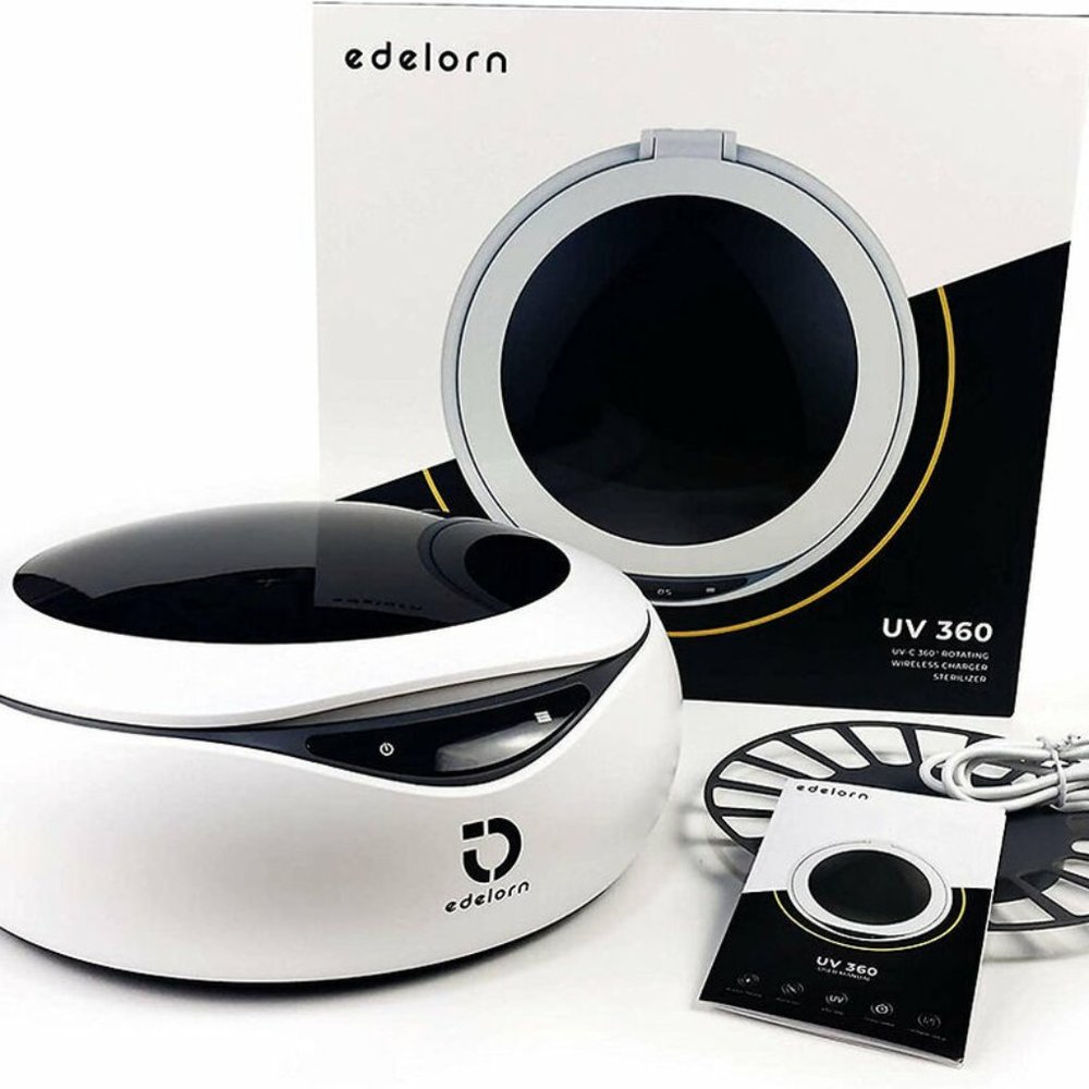 Edelorn UV 360 Degree Rotating Sanitizing & Wireless Phone Charging Station